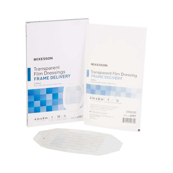Mckesson Octagonal Sterile Dressing with Frame-Style Delivery, 6x8 Inch, Transparent, 80PK 4987 - main